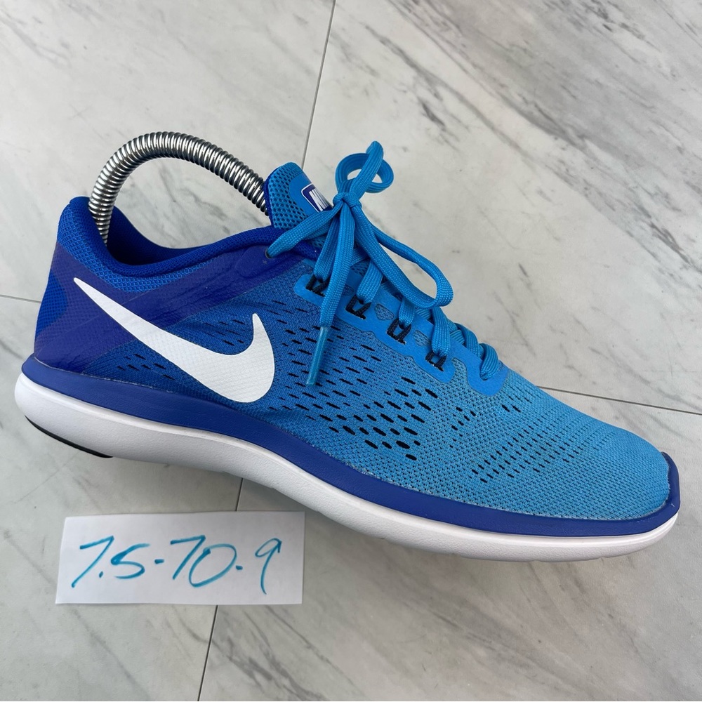 •Nike Flex 2016 Run 830751-401 Blue Lace Up Mesh Running Shoes US Women’s 7.5